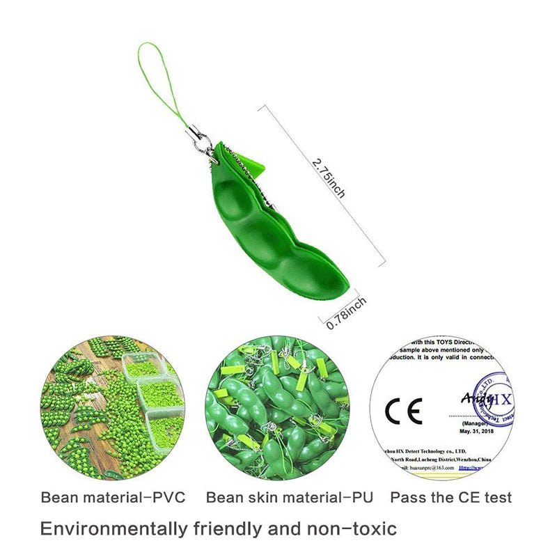 🌿 Peapod Fidget Keychain